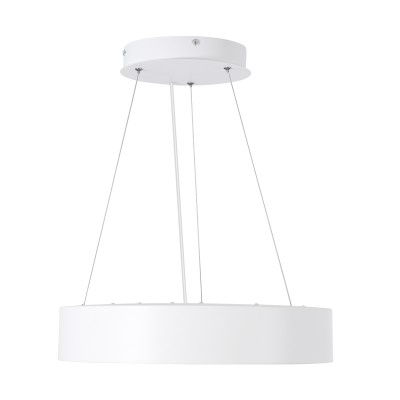 GloboStar® BURTON 61201-P Κρεμαστή Πλαφονιέρα Οροφής LED CCT 67W 7370lm 120° AC 220-240V - Εναλλαγή Φωτισμού μέσω Τηλεχειριστηρίου All In One Ψυχρό 6000k+Φυσικό 4500k+Θερμό 2700k Dimmable Φ40cm - Λευκό - 3 Years Warranty Διακόσμηση - Φως - Χαλιά