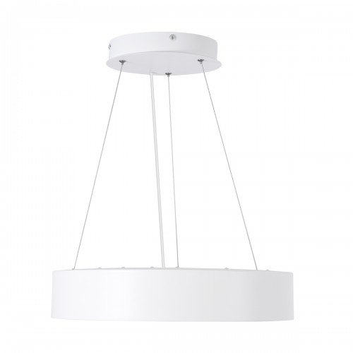 GloboStar® BURTON 61201-P Κρεμαστή Πλαφονιέρα Οροφής LED CCT 67W 7370lm 120° AC 220-240V - Εναλλαγή Φωτισμού μέσω Τηλεχειριστηρίου All In One Ψυχρό 6000k+Φυσικό 4500k+Θερμό 2700k Dimmable Φ40cm - Λευκό - 3 Years Warranty Διακόσμηση - Φως - Χαλιά