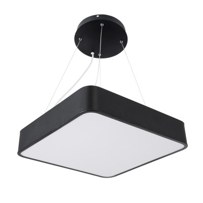 GloboStar® KAMALA 61206-P Κρεμαστή Πλαφονιέρα Οροφής LED CCT 67W 7370lm 120° AC 220-240V - Εναλλαγή Φωτισμού μέσω Τηλεχειριστηρίου All In One Ψυχρό 6000k+Φυσικό 4500k+Θερμό 2700k Dimmable Μ40 x Π40 x Υ8cm- Μαύρο - 3 Years Warranty Διακόσμηση - Φως - Χαλιά