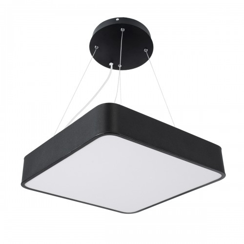 GloboStar® KAMALA 61206-P Κρεμαστή Πλαφονιέρα Οροφής LED CCT 67W 7370lm 120° AC 220-240V - Εναλλαγή Φωτισμού μέσω Τηλεχειριστηρίου All In One Ψυχρό 6000k+Φυσικό 4500k+Θερμό 2700k Dimmable Μ40 x Π40 x Υ8cm- Μαύρο - 3 Years Warranty Διακόσμηση - Φως - Χαλιά