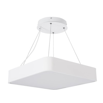 GloboStar® KAMALA 61207-P Κρεμαστή Πλαφονιέρα Οροφής LED CCT 67W 7370lm 120° AC 220-240V - Εναλλαγή Φωτισμού μέσω Τηλεχειριστηρίου All In One Ψυχρό 6000k+Φυσικό 4500k+Θερμό 2700k Dimmable Μ40 x Π40 x Υ8cm - Λευκό - 3 Years Warranty Διακόσμηση - Φως - Χαλι