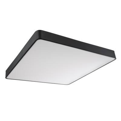 GloboStar® KAMALA 61210-S Πλαφονιέρα Οροφής LED CCT 100W 11020lm 120° AC 220-240V - Εναλλαγή Φωτισμού μέσω Τηλεχειριστηρίου All In One Ψυχρό 6000k+Φυσικό 4500k+Θερμό 2700k Dimmable Μ80 x Π80 x Υ8cm- Μαύρο - 3 Years Warranty Διακόσμηση - Φως - Χαλιά