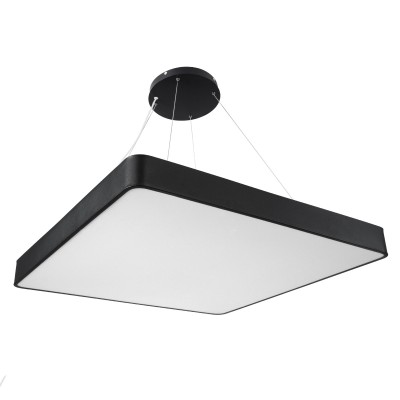 GloboStar® KAMALA 61210-P Κρεμαστή Πλαφονιέρα Οροφής LED CCT 100W 11020lm 120° AC 220-240V - Εναλλαγή Φωτισμού μέσω Τηλεχειριστηρίου All In One Ψυχρό 6000k+Φυσικό 4500k+Θερμό 2700k Dimmable Μ80 x Π80 x Υ8cm- Μαύρο - 3 Years Warranty Διακόσμηση - Φως - Χαλ