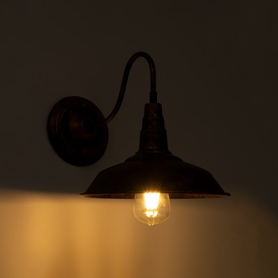 GLOBOSTAR® RAY 01067 Vintage Φωτιστικό Τοίχου - Απλίκα με Ντουί 1 x E27 AC 220-240V IP20 - Χάλκινο Εφέ Σκουριάς - Μ26 x Π37 x Υ32cm GLOBOSTAR® RAY 01067 Vintage Φωτιστικό Τοίχου - Απλίκα με Ντουί 1 x E27 AC 220-240V IP20 - Χάλκινο Εφέ Σκουριάς - Μ26 x Π37 x Υ32cm