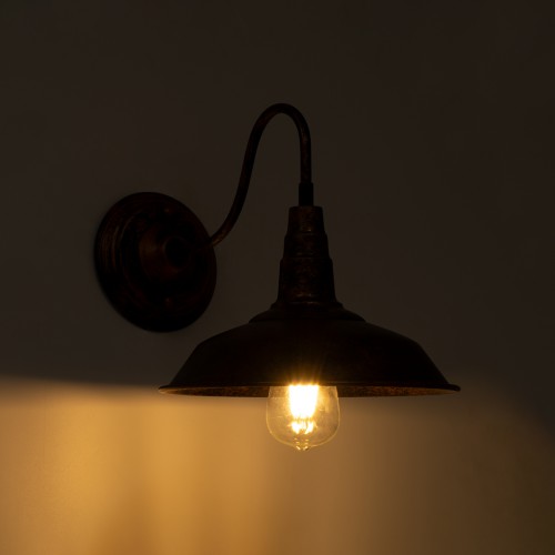 GLOBOSTAR® RAY 01067 Vintage Φωτιστικό Τοίχου - Απλίκα με Ντουί 1 x E27 AC 220-240V IP20 - Χάλκινο Εφέ Σκουριάς - Μ26 x Π37 x Υ32cm GLOBOSTAR® RAY 01067 Vintage Φωτιστικό Τοίχου - Απλίκα με Ντουί 1 x E27 AC 220-240V IP20 - Χάλκινο Εφέ Σκουριάς - Μ26 x Π37 x Υ32cm