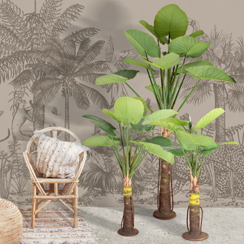GloboStar® Artificial Garden TARO SET 20089 Τεχνητό Διακοσμητικό Σετ Φυτών Κολοκασία A:Υ300cm B:Υ210cm C:Υ160cm Διακόσμηση - Φως - Χαλιά