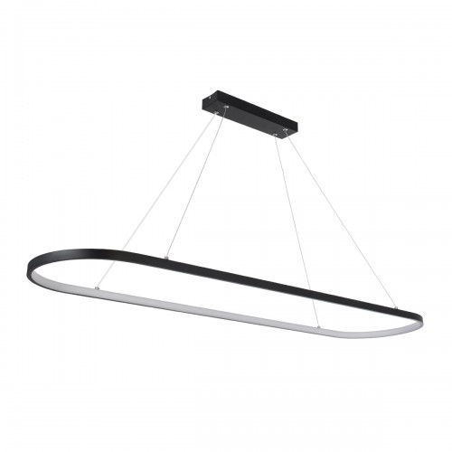 GloboStar® BOLIVAR 61271 Κρεμαστό Φωτιστικό Οροφής Design LED CCT 54W 6210lm 300° AC 220-240V - Εναλλαγή Φωτισμού μέσω Τηλεχειριστηρίου All In One Ψυχρό 6000k+Φυσικό 4500k+Θερμό 2700k Dimmable Μ120 x Π30 x Υ2cm - Μαύρο - 3 Years Warranty Διακόσμηση - Φως 