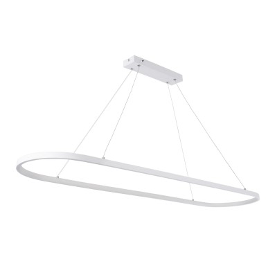 GloboStar® BOLIVAR 61272 Κρεμαστό Φωτιστικό Οροφής Design LED CCT 54W 6210lm 300° AC 220-240V - Εναλλαγή Φωτισμού μέσω Τηλεχειριστηρίου All In One Ψυχρό 6000k+Φυσικό 4500k+Θερμό 2700k Dimmable Μ120 x Π30 x Υ2cm - Λευκό - 3 Years Warranty Διακόσμηση - Φως 