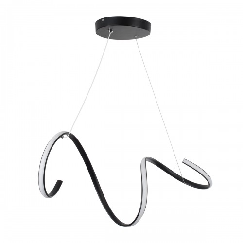 GLOBOSTAR® SPIRALE 61283 Μοντέρνο Κρεμαστό Φωτιστικό Οροφής LED 75W 8400lm 300° AC 220-240V IP20 Ρυθμιζόμενο Λευκό CCT με Χειριστήριο από 2700K έως 6000K Dimmable - Lumileds SMD Chip - Μαύρο Ματ - Μ72 x Π25 x Υ30cm - 3 Χρόνια Εγγύηση Διακόσμηση - Φως - Χα
