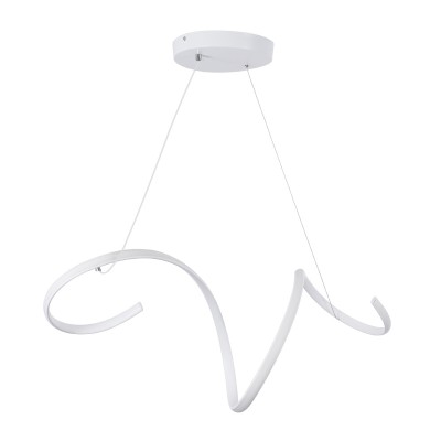 GLOBOSTAR® SPIRALE 61284 Μοντέρνο Κρεμαστό Φωτιστικό Οροφής LED 75W 8400lm 300° AC 220-240V IP20 Ρυθμιζόμενο Λευκό CCT με Χειριστήριο από 2700K έως 6000K Dimmable - Lumileds SMD Chip - Λευκό Ματ - Μ72 x Π25 x Υ30cm - 3 Χρόνια Εγγύηση Διακόσμηση - Φως - Χα