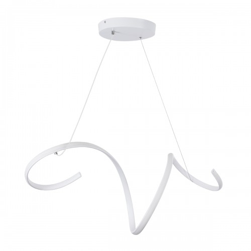 GLOBOSTAR® SPIRALE 61284 Μοντέρνο Κρεμαστό Φωτιστικό Οροφής LED 75W 8400lm 300° AC 220-240V IP20 Ρυθμιζόμενο Λευκό CCT με Χειριστήριο από 2700K έως 6000K Dimmable - Lumileds SMD Chip - Λευκό Ματ - Μ72 x Π25 x Υ30cm - 3 Χρόνια Εγγύηση Διακόσμηση - Φως - Χα