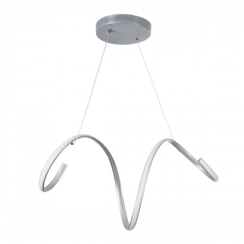 GloboStar® SPIRALE 61285 Κρεμαστό Φωτιστικό Οροφής Design LED CCT 75W 8400lm 300° AC 220-240V - Εναλλαγή Φωτισμού μέσω Τηλεχειριστηρίου All In One Ψυχρό 6000k+Φυσικό 4500k+Θερμό 2700k Dimmable Μ72 x Π25 x Υ30cm - Νίκελ Ασημί Βούρτσας - 3 Years Warranty Δι