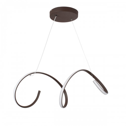 GloboStar® SPIRALE 61287 Κρεμαστό Φωτιστικό Οροφής Design LED CCT 75W 8400lm 300° AC 220-240V - Εναλλαγή Φωτισμού μέσω Τηλεχειριστηρίου All In One Ψυχρό 6000k+Φυσικό 4500k+Θερμό 2700k Dimmable Μ72 x Π25 x Υ30cm - Καφέ - 3 Years Warranty Διακόσμηση - Φως -