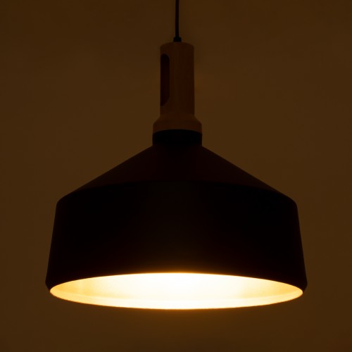 GloboStar® CALYPSO 01334-B Μοντέρνο Κρεμαστό Φωτιστικό Οροφής Μονόφωτο 1 x E27 Μαύρο - Χρυσό Μεταλλικό με Ξύλινη Βάση Καμπάνα Φ36 x Υ35cm Διακόσμηση - Φως - Χαλιά GloboStar® CALYPSO 01334-B Μοντέρνο Κρεμαστό Φωτιστικό Οροφής Μονόφωτο 1 x E27 Μαύρο - Χρυσό Μεταλλικό με Ξύλινη Βάση Καμπάνα Φ36 x Υ35cm Διακόσμηση - Φως - Χαλιά
