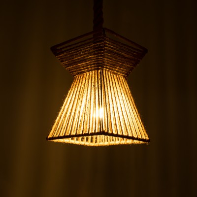 GloboStar® ROUGE 01611 Vintage Κρεμαστό Φωτιστικό Οροφής Μονόφωτο 1 x E27 Πλέγμα με Μπεζ Σχοινί Φ21 x Υ27cm Διακόσμηση - Φωτισμός - Χαλιά GloboStar® ROUGE 01611 Vintage Κρεμαστό Φωτιστικό Οροφής Μονόφωτο 1 x E27 Πλέγμα με Μπεζ Σχοινί Φ21 x Υ27cm Διακόσμηση - Φωτισμός - Χαλιά