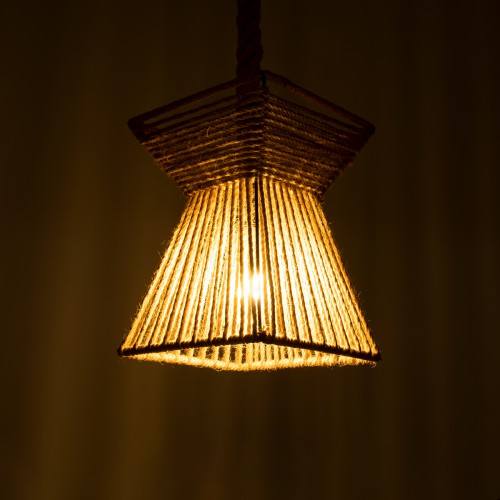 GloboStar® ROUGE 01611 Vintage Κρεμαστό Φωτιστικό Οροφής Μονόφωτο 1 x E27 Πλέγμα με Μπεζ Σχοινί Φ21 x Υ27cm Διακόσμηση - Φωτισμός - Χαλιά GloboStar® ROUGE 01611 Vintage Κρεμαστό Φωτιστικό Οροφής Μονόφωτο 1 x E27 Πλέγμα με Μπεζ Σχοινί Φ21 x Υ27cm Διακόσμηση - Φωτισμός - Χαλιά
