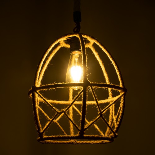 GloboStar® TELAN 01615 Vintage Κρεμαστό Φωτιστικό Οροφής Μονόφωτο 1 x E27 Πλέγμα με Μπεζ Σχοινί Φ30 x Υ38cm Διακόσμηση - Φωτισμός - Χαλιά GloboStar® TELAN 01615 Vintage Κρεμαστό Φωτιστικό Οροφής Μονόφωτο 1 x E27 Πλέγμα με Μπεζ Σχοινί Φ30 x Υ38cm Διακόσμηση - Φωτισμός - Χαλιά