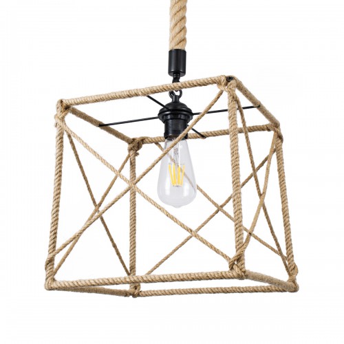 GloboStar® POLISHED 01616 Vintage Κρεμαστό Φωτιστικό Οροφής Μονόφωτο 1 x E27 Πλέγμα με Μπεζ Σχοινί Μ30 x Π28 x Υ30cm Διακόσμηση - Φωτισμός - Χαλιά GloboStar® POLISHED 01616 Vintage Κρεμαστό Φωτιστικό Οροφής Μονόφωτο 1 x E27 Πλέγμα με Μπεζ Σχοινί Μ30 x Π28 x Υ30cm Διακόσμηση - Φωτισμός - Χαλιά