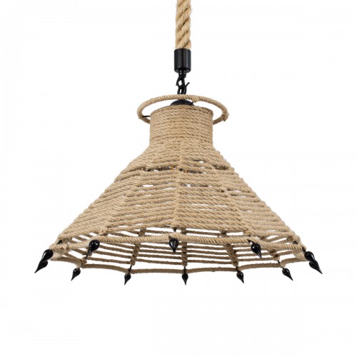 GLOBOSTAR® OZERO 01603 Boho Κρεμαστό Φωτιστικό Οροφής με Ντουί 1 x E27 AC 220-240V IP20 - Μπεζ & Μαύρο - Μ41 x Π41 x Y28cm GLOBOSTAR® OZERO 01603 Boho Κρεμαστό Φωτιστικό Οροφής με Ντουί 1 x E27 AC 220-240V IP20 - Μπεζ & Μαύρο - Μ41 x Π41 x Y28cm