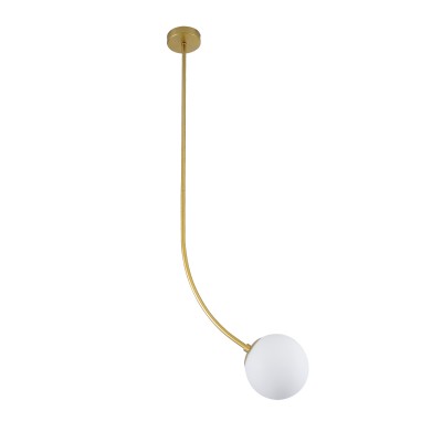 GloboStar® DRIZZLE 00922 Μοντέρνο Φωτιστικό Οροφής Μονόφωτο Χρυσό 70cm με Λευκό Ματ Γυαλί Φ15 x Y70cm Διακόσμηση - Φωτισμός - Χαλιά GloboStar® DRIZZLE 00922 Μοντέρνο Φωτιστικό Οροφής Μονόφωτο Χρυσό 70cm με Λευκό Ματ Γυαλί Φ15 x Y70cm Διακόσμηση - Φωτισμός - Χαλιά