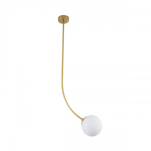 GloboStar® DRIZZLE 00922 Μοντέρνο Φωτιστικό Οροφής Μονόφωτο Χρυσό 70cm με Λευκό Ματ Γυαλί Φ15 x Y70cm Διακόσμηση - Φωτισμός - Χαλιά GloboStar® DRIZZLE 00922 Μοντέρνο Φωτιστικό Οροφής Μονόφωτο Χρυσό 70cm με Λευκό Ματ Γυαλί Φ15 x Y70cm Διακόσμηση - Φωτισμός - Χαλιά