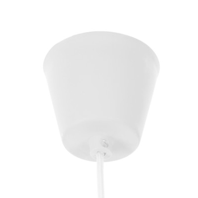 GloboStar® CABLITO 61550 Μοντέρνο Κρεμαστό Φωτιστικό Οροφής Μονόφωτο 1 x E27 Λευκό Σιλικόνης Ανάρτηση με Υφασμάτινο Καλώδιο Φ4 x Υ110cm Διακόσμηση - Φως - Χαλιά