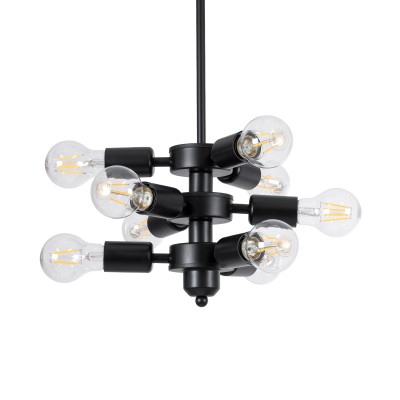 GLOBOSTAR® DELIR 01035 Μοντέρνο Φωτιστικό Οροφής με Ντουί 9 x E27 AC 220-240V IP20 - Μαύρο - Μ24 x Π24 x Υ23cm GLOBOSTAR® DELIR 01035 Μοντέρνο Φωτιστικό Οροφής με Ντουί 9 x E27 AC 220-240V IP20 - Μαύρο - Μ24 x Π24 x Υ23cm