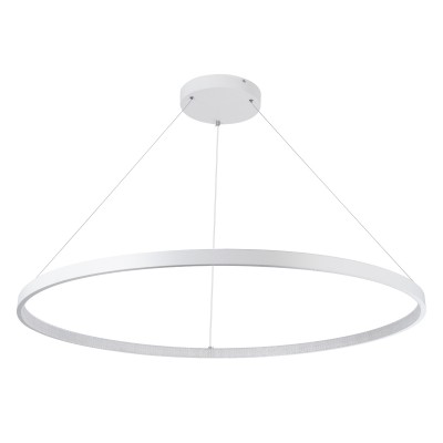 GloboStar® DIAMOND 61518 Κρεμαστό Φωτιστικό Δαχτυλίδι-Κύκλος LED CCT 75W 8400lm 360° AC 220-240V - Εναλλαγή Φωτισμού μέσω Τηλεχειριστηρίου All In One Ψυχρό 6000k+Φυσικό 4500k+Θερμό 2700k Dimmable Φ100cm - Λευκό - 3 Years Warranty Διακόσμηση - Φως - Χαλιά