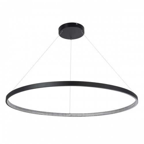GloboStar® DIAMOND 61519 Κρεμαστό Φωτιστικό Δαχτυλίδι-Κύκλος LED CCT 75W 8400lm 360° AC 220-240V - Εναλλαγή Φωτισμού μέσω Τηλεχειριστηρίου All In One Ψυχρό 6000k+Φυσικό 4500k+Θερμό 2700k Dimmable Φ100cm - Μαύρο - 3 Years Warranty Διακόσμηση - Φως - Χαλιά