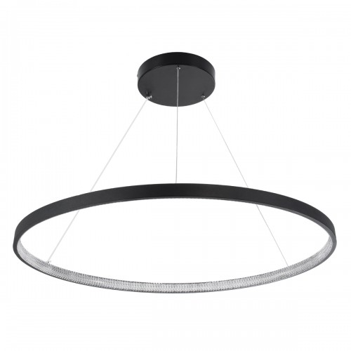 GloboStar® DIAMOND 61520 Κρεμαστό Φωτιστικό Δαχτυλίδι-Κύκλος LED CCT 67W 7504lm 360° AC 220-240V - Εναλλαγή Φωτισμού μέσω Τηλεχειριστηρίου All In One Ψυχρό 6000k+Φυσικό 4500k+Θερμό 2700k Dimmable Φ80cm - Μαύρο - 3 Years Warranty Διακόσμηση - Φως - Χαλιά