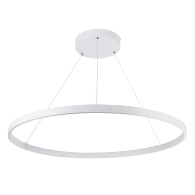 GloboStar® DIAMOND 61521 Κρεμαστό Φωτιστικό Δαχτυλίδι-Κύκλος LED CCT 67W 7504lm 360° AC 220-240V - Εναλλαγή Φωτισμού μέσω Τηλεχειριστηρίου All In One Ψυχρό 6000k+Φυσικό 4500k+Θερμό 2700k Dimmable Φ80cm - Λευκό - 3 Years Warranty Διακόσμηση - Φως - Χαλιά