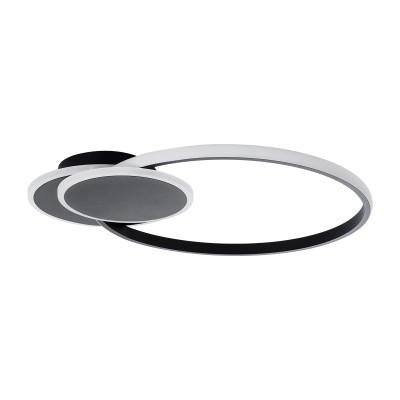 GloboStar® CIRCUO 61229 Φωτιστικό Οροφής Δαχτυλίδι-Κύκλος LED CCT 75W 8400lm 360° AC 220-240V - Εναλλαγή Φωτισμού μέσω Τηλεχειριστηρίου All In One Ψυχρό 6000k+Φυσικό 4500k+Θερμό 2700k Dimmable Μ53 x Π42.5 x Υ9cm - Μαύρο - 3 Years Warranty Διακόσμηση - Φως