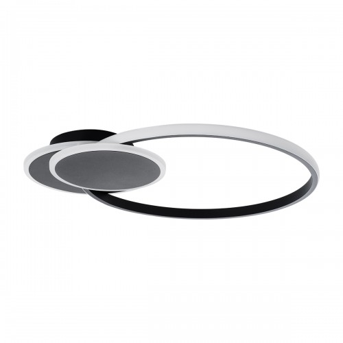 GloboStar® CIRCUO 61229 Φωτιστικό Οροφής Δαχτυλίδι-Κύκλος LED CCT 75W 8400lm 360° AC 220-240V - Εναλλαγή Φωτισμού μέσω Τηλεχειριστηρίου All In One Ψυχρό 6000k+Φυσικό 4500k+Θερμό 2700k Dimmable Μ53 x Π42.5 x Υ9cm - Μαύρο - 3 Years Warranty Διακόσμηση - Φως