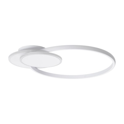 GloboStar® CIRCUO 61230 Φωτιστικό Οροφής Δαχτυλίδι-Κύκλος LED CCT 75W 8400lm 360° AC 220-240V - Εναλλαγή Φωτισμού μέσω Τηλεχειριστηρίου All In One Ψυχρό 6000k+Φυσικό 4500k+Θερμό 2700k Dimmable Μ53 x Π42.5 x Υ9cm - Λευκό - 3 Years Warranty Διακόσμηση - Φως