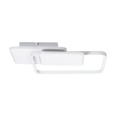 GloboStar® SQUARO 61232 Φωτιστικό Οροφής Δαχτυλίδι-Κύκλος LED CCT 75W 8400lm 360° AC 220-240V - Εναλλαγή Φωτισμού μέσω Τηλεχειριστηρίου All In One Ψυχρό 6000k+Φυσικό 4500k+Θερμό 2700k Dimmable Μ48.5 x Π51 x Υ9cm - Λευκό - 3 Years Warranty Διακόσμηση - Φως