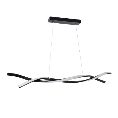 GloboStar® MORALES 61275 Κρεμαστό Φωτιστικό Οροφής Design LED CCT 54W 6048lm 200° AC 220-240V - Εναλλαγή Φωτισμού μέσω Τηλεχειριστηρίου All In One Ψυχρό 6000k+Φυσικό 4500k+Θερμό 2700k Dimmable Μ90 x Π14 x Υ14cm - Μαύρο - 3 Years Warranty Διακόσμηση - Φως 