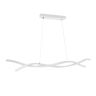 GloboStar® MORALES 61276 Κρεμαστό Φωτιστικό Οροφής Design LED CCT 54W 6048lm 200° AC 220-240V - Εναλλαγή Φωτισμού μέσω Τηλεχειριστηρίου All In One Ψυχρό 6000k+Φυσικό 4500k+Θερμό 2700k Dimmable Μ90 x Π14 x Υ14cm - Λευκό - 3 Years Warranty Διακόσμηση - Φως 
