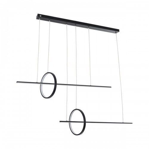 GloboStar® LINEARE 61290 Κρεμαστό Φωτιστικό Οροφής Design LED CCT 67W 7504lm 300° AC 220-240V - Εναλλαγή Φωτισμού μέσω Τηλεχειριστηρίου All In One Ψυχρό 6000k+Φυσικό 4500k+Θερμό 2700k Dimmable Μ130 x Π25 x Υ60cm - Μαύρο - 3 Years Warranty Διακόσμηση - Φως