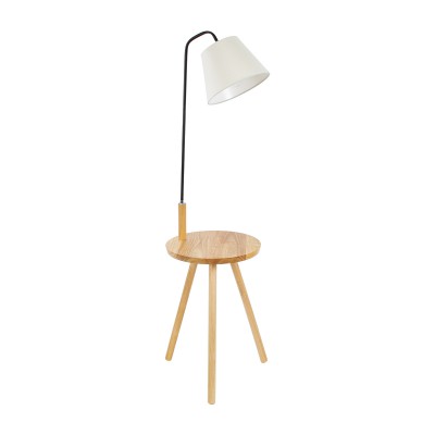 GloboStar® TIFFANY 01206 Μοντέρνο Επιδαπέδιο Φωτιστικό Μονόφωτο 1 x E27 IP20 Μπεζ Ξύλο, Λευκό Ύφασμα με Μαύρο Μέταλλο - Μ28 x Π28 x Υ140cm GloboStar® TIFFANY 01206 Μοντέρνο Επιδαπέδιο Φωτιστικό Μονόφωτο 1 x E27 IP20 Μπεζ Ξύλο, Λευκό Ύφασμα με Μαύρο Μέταλλο - Μ28 x Π28 x Υ140cm