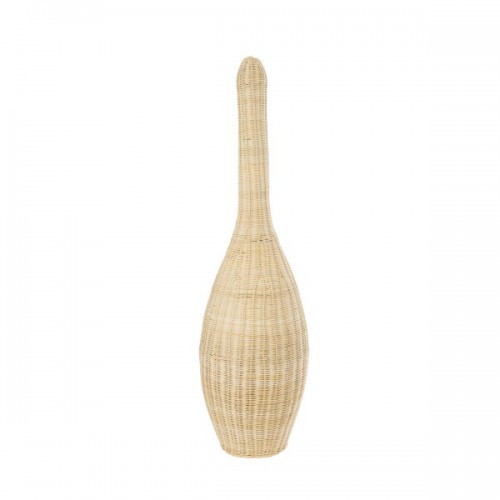 GloboStar® PARADIS 01844 Boho Επιδαπέδιο Φωτιστικό Μονόφωτο 1 x E27 AC220-240V IP20 - Φ35 x Υ120cm - Μπεζ Ξύλινο Ρατάν Πλέγμα - 5 Χρόνια Εγγύηση Διακόσμηση - Φωτισμός - Χαλιά