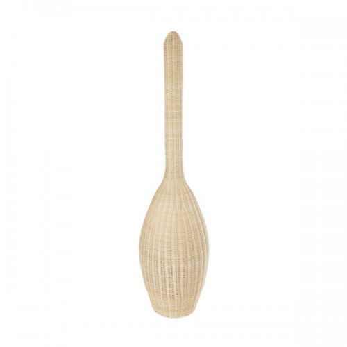 GloboStar® PARADIS 01845 Boho Επιδαπέδιο Φωτιστικό Μονόφωτο 1 x E27 AC220-240V IP20 - Φ40 x Υ150cm - Μπεζ Ξύλινο Ρατάν Πλέγμα - 5 Χρόνια Εγγύηση Διακόσμηση - Φωτισμός - Χαλιά