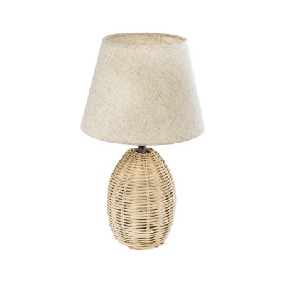 GLOBOSTAR® HASUMI 01956 Boho Επιτραπέζιο Φωτιστικό Πορτατίφ με Ντουί 1 x E27 AC 220-240V IP20 - Μπεζ - Μ23 x Π23 x Υ40cm
