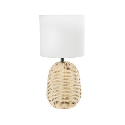 GloboStar® HASUMI 01958 Boho Επιτραπέζιο Φωτιστικό Πορτατίφ Μονόφωτο 1 x E27 AC220-240V IP20 - Φ18 x Υ36cm - Μπεζ Ξύλινο Πλέγμα με Λευκό Καπέλο - 5 Χρόνια Εγγύηση Διακόσμηση - Φωτισμός - Χαλιά GloboStar® HASUMI 01958 Boho Επιτραπέζιο Φωτιστικό Πορτατίφ Μονόφωτο 1 x E27 AC220-240V IP20 - Φ18 x Υ36cm - Μπεζ Ξύλινο Πλέγμα με Λευκό Καπέλο - 5 Χρόνια Εγγύηση Διακόσμηση - Φωτισμός - Χαλιά