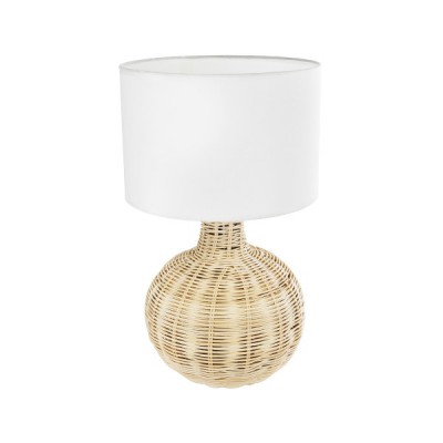 GLOBOSTAR® HASUMI 01959 Boho Επιτραπέζιο Φωτιστικό Πορτατίφ με Ντουί 1 x E27 AC 220-240V IP20 - Μπεζ & Λευκό - Μ30 x Π30 x Υ50cm GLOBOSTAR® HASUMI 01959 Boho Επιτραπέζιο Φωτιστικό Πορτατίφ με Ντουί 1 x E27 AC 220-240V IP20 - Μπεζ & Λευκό - Μ30 x Π30 x Υ50cm