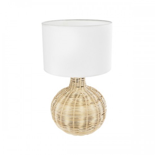 GloboStar® SHIZUMI 01959 Boho Επιτραπέζιο Φωτιστικό Πορτατίφ Μονόφωτο 1 x E27 AC220-240V IP20 - Φ30 x Υ50cm - Μπεζ Ξύλινο Πλέγμα με Λευκό Καπέλο - 5 Χρόνια Εγγύηση Διακόσμηση - Φωτισμός - Χαλιά GloboStar® SHIZUMI 01959 Boho Επιτραπέζιο Φωτιστικό Πορτατίφ Μονόφωτο 1 x E27 AC220-240V IP20 - Φ30 x Υ50cm - Μπεζ Ξύλινο Πλέγμα με Λευκό Καπέλο - 5 Χρόνια Εγγύηση Διακόσμηση - Φωτισμός - Χαλιά