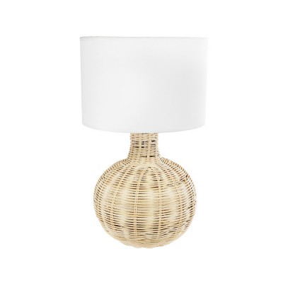 GloboStar® SHIZUMI 01959 Boho Επιτραπέζιο Φωτιστικό Πορτατίφ Μονόφωτο 1 x E27 AC220-240V IP20 - Φ30 x Υ50cm - Μπεζ Ξύλινο Πλέγμα με Λευκό Καπέλο - 5 Χρόνια Εγγύηση Διακόσμηση - Φωτισμός - Χαλιά GloboStar® SHIZUMI 01959 Boho Επιτραπέζιο Φωτιστικό Πορτατίφ Μονόφωτο 1 x E27 AC220-240V IP20 - Φ30 x Υ50cm - Μπεζ Ξύλινο Πλέγμα με Λευκό Καπέλο - 5 Χρόνια Εγγύηση Διακόσμηση - Φωτισμός - Χαλιά