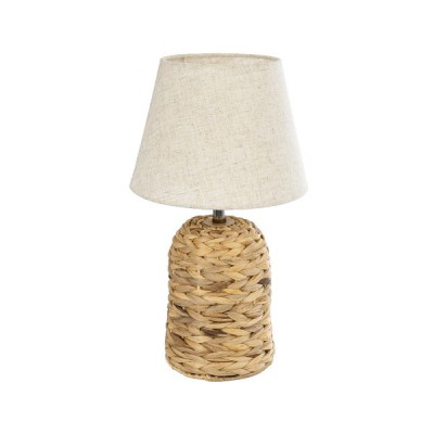 GLOBOSTAR® HOLOKAI 01960 Boho Επιτραπέζιο Φωτιστικό Πορτατίφ με Ντουί 1 x E27 AC 220-240V IP20 - Μπεζ & Λευκό - Μ23 x Π23 x Υ40cm