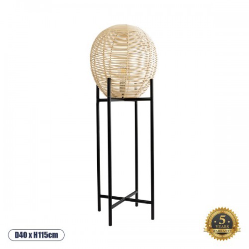 GloboStar® NERINA 02015 Boho Επιδαπέδιο Φωτιστικό Μονόφωτο 1 x E27 AC220-240V IP20 - Φ40 x Υ115cm - Μαύρο Μεταλλικό με Μπεζ Ρατάν Καπέλο Πλέγμα - 5 Χρόνια Εγγύηση Διακόσμηση - Φωτισμός - Χαλιά GloboStar® NERINA 02015 Boho Επιδαπέδιο Φωτιστικό Μονόφωτο 1 x E27 AC220-240V IP20 - Φ40 x Υ115cm - Μαύρο Μεταλλικό με Μπεζ Ρατάν Καπέλο Πλέγμα - 5 Χρόνια Εγγύηση Διακόσμηση - Φωτισμός - Χαλιά