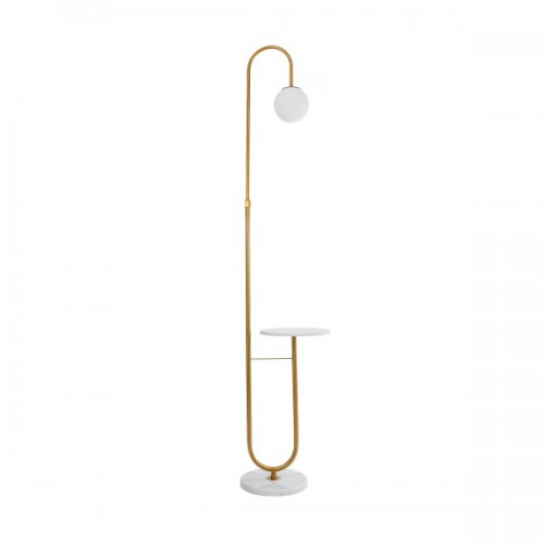 GloboStar® CORDELIA 02025 Μοντέρνο Επιδαπέδιο Φωτιστικό Τραπεζάκι Μονόφωτο 1 x E27 AC220-240V IP20 - Μ30 x Π38 x Υ180cm - Χρυσό με Λευκό Μεταλλικό & Γυάλινη Γαλακτερή Μπάλα - 5 Χρόνια Εγγύηση Διακόσμηση - Φωτισμός - Χαλιά GloboStar® CORDELIA 02025 Μοντέρνο Επιδαπέδιο Φωτιστικό Τραπεζάκι Μονόφωτο 1 x E27 AC220-240V IP20 - Μ30 x Π38 x Υ180cm - Χρυσό με Λευκό Μεταλλικό & Γυάλινη Γαλακτερή Μπάλα - 5 Χρόνια Εγγύηση Διακόσμηση - Φωτισμός - Χαλιά