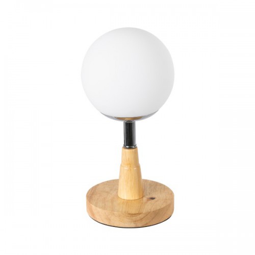 GloboStar® COVE 02036 Μοντέρνο Επιτραπέζιο Φωτιστικό Πορτατίφ Μονόφωτο 1 x E27 IP20 Μπεζ Ξύλο, Ασημί Μέταλλο με Λευκό Γυαλί - Μ12 x Π12 x Υ25cm GloboStar® COVE 02036 Μοντέρνο Επιτραπέζιο Φωτιστικό Πορτατίφ Μονόφωτο 1 x E27 IP20 Μπεζ Ξύλο, Ασημί Μέταλλο με Λευκό Γυαλί - Μ12 x Π12 x Υ25cm